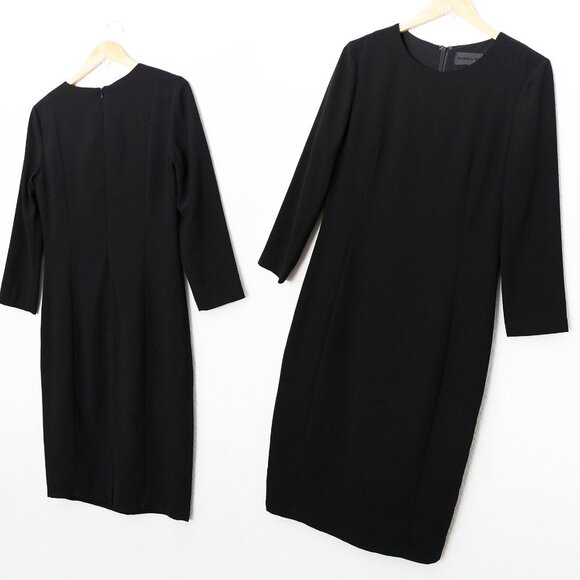 NEW Blaque Label Black Sheath Midi Dress L Cocktail Classic Modest LBD $168 NWT - Picture 6 of 15